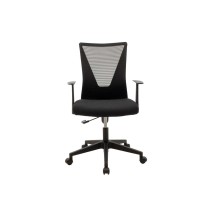 Silla de Oficina Ergonómica en Malla Negra de Gran Resistencia con Reposabrazos - 105/93x61x53 cm, Comodidad y Durabilidad